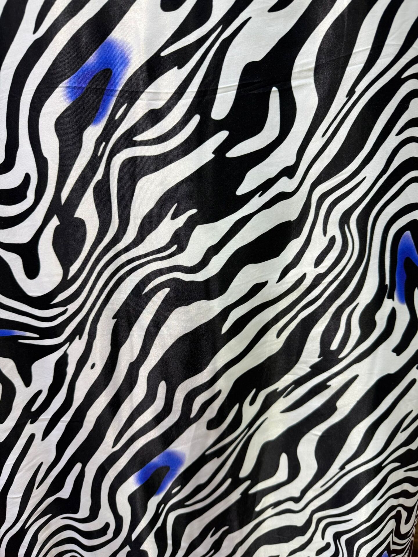 SATEN FLOŞ NEON ZEBRA Mavi