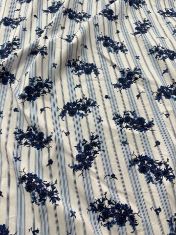 PAMUK POPLİN BLUE VINTAGE
