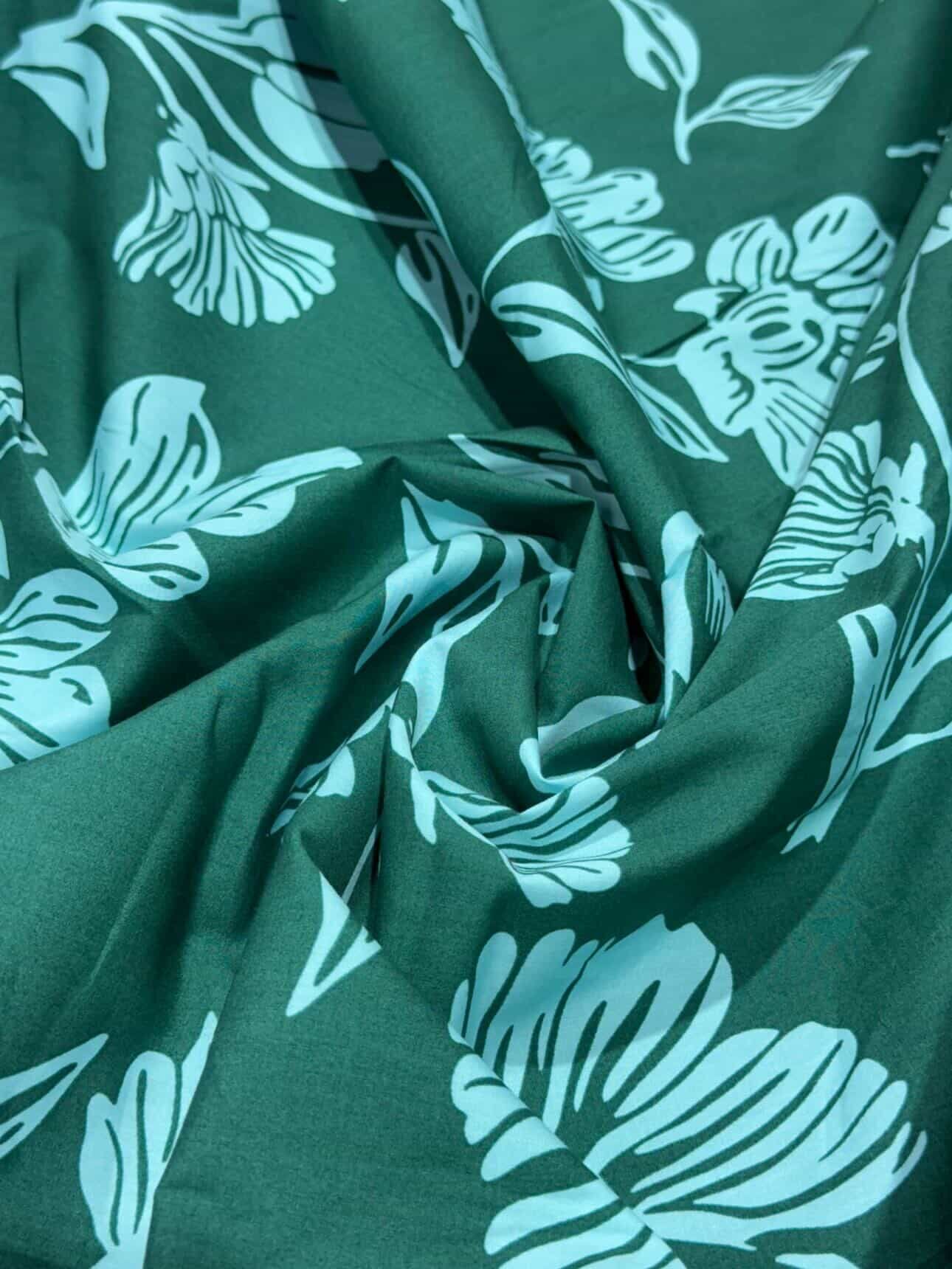 GREEN FLOWER POPLİN