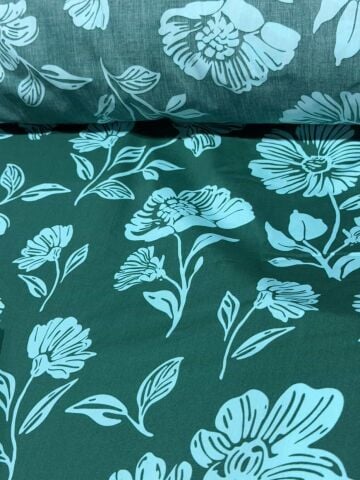 GREEN FLOWER POPLİN