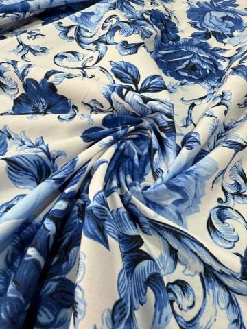 BLUE FLOWER POPLİN
