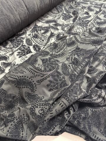 İTHAL FLOK BASKILI TÜL