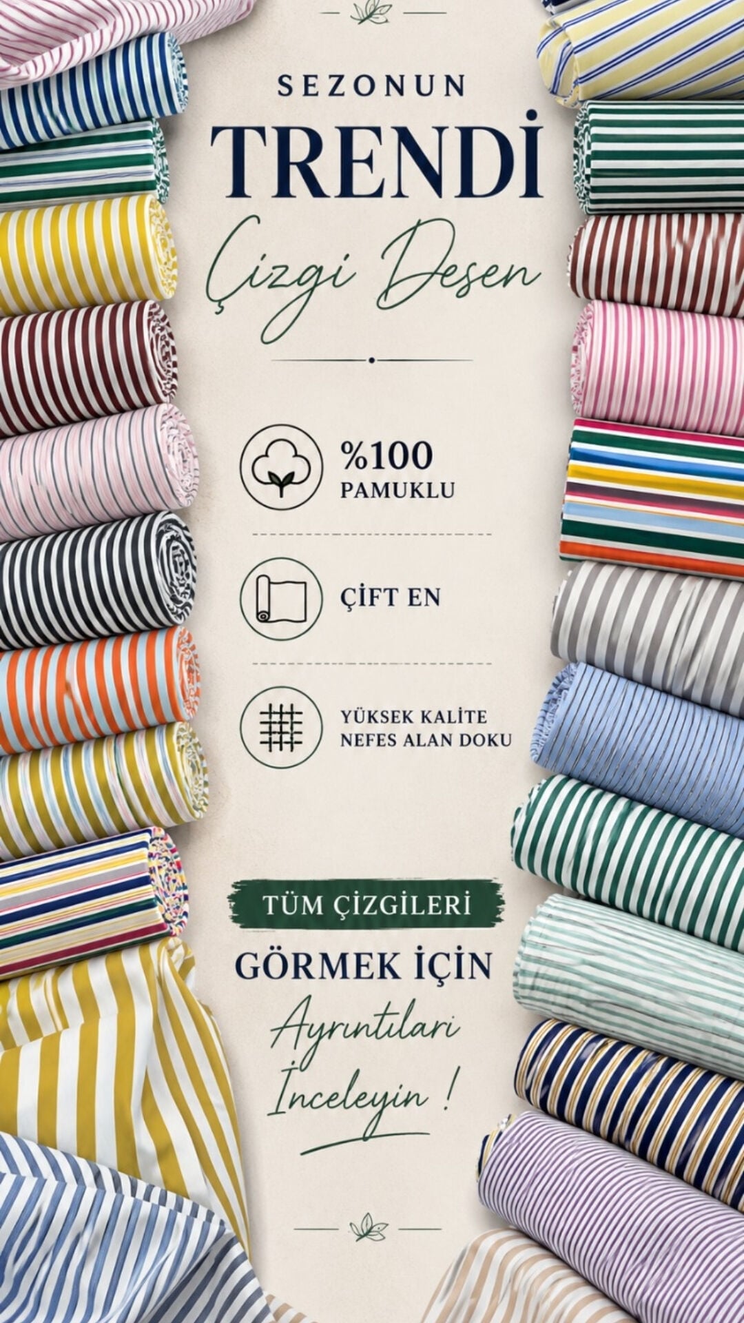 PAMUK POPLİN ÇİZGİLİ SERİSİ