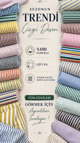 PAMUK POPLİN ÇİZGİLİ SERİSİ