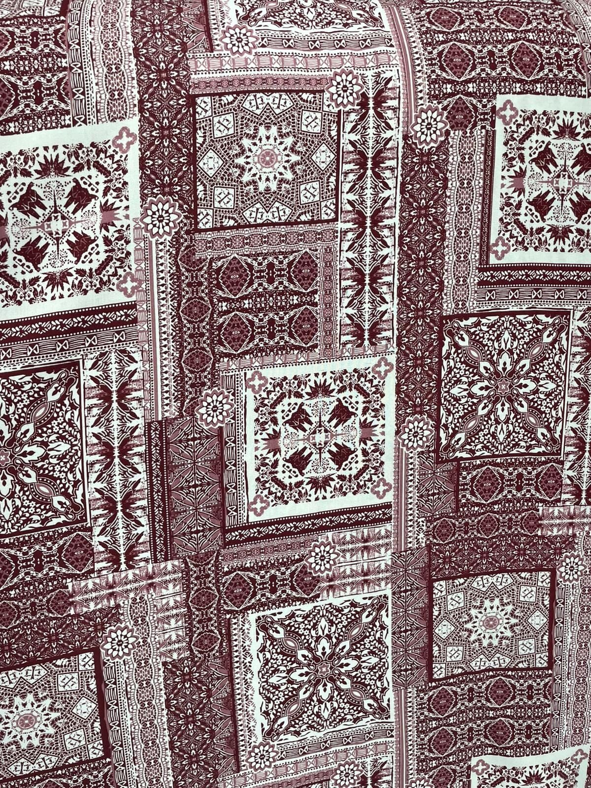 MOZAİK İTHAL VİSKON KUMAŞ Bordo