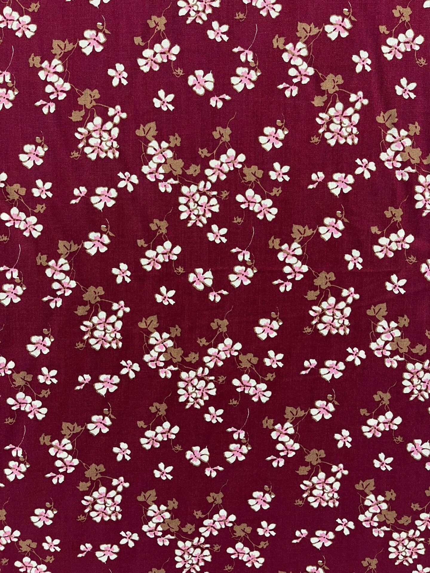 ÇİÇEK ESİNTİSİ İTHAL VİSKON KUMAŞ Bordo