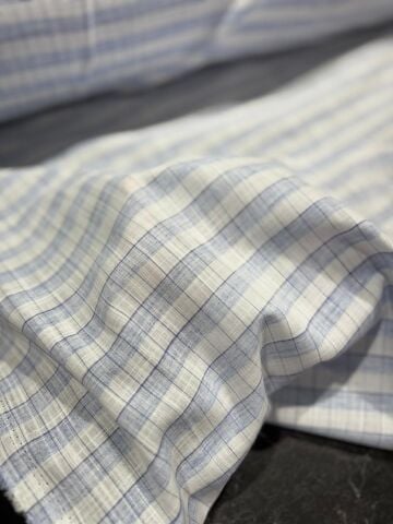 PAMUK KETEN MAVİ ÇİZGİ