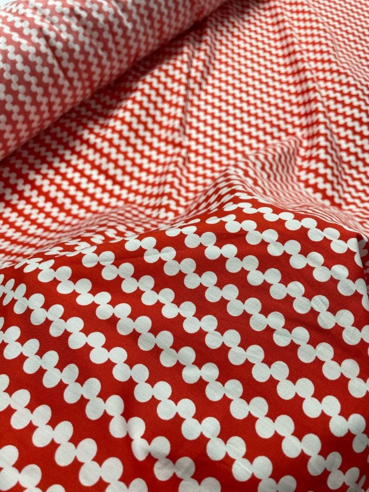 POPLİN PAMUK KIRMIZILI