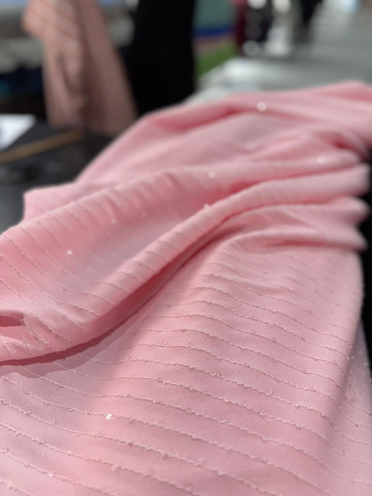 İTHAL ÖRME  KUMAŞ PULLU pembe
