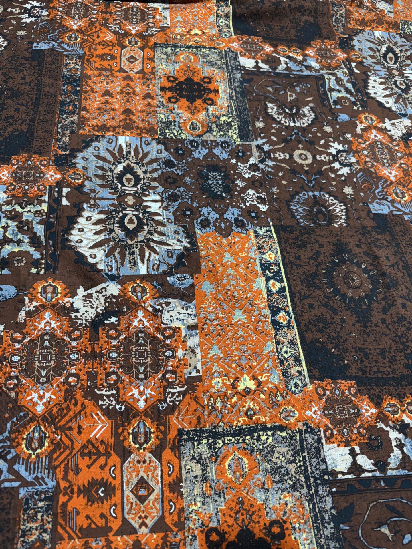 PATCHWORK İTHAL VİSKON Kahverengi