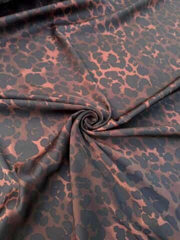 LEOPAR DESENLİ KREP SATEN