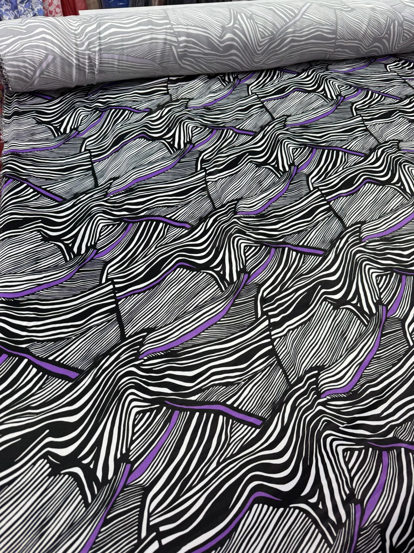 SATEN FLOŞ ZEBRA mor