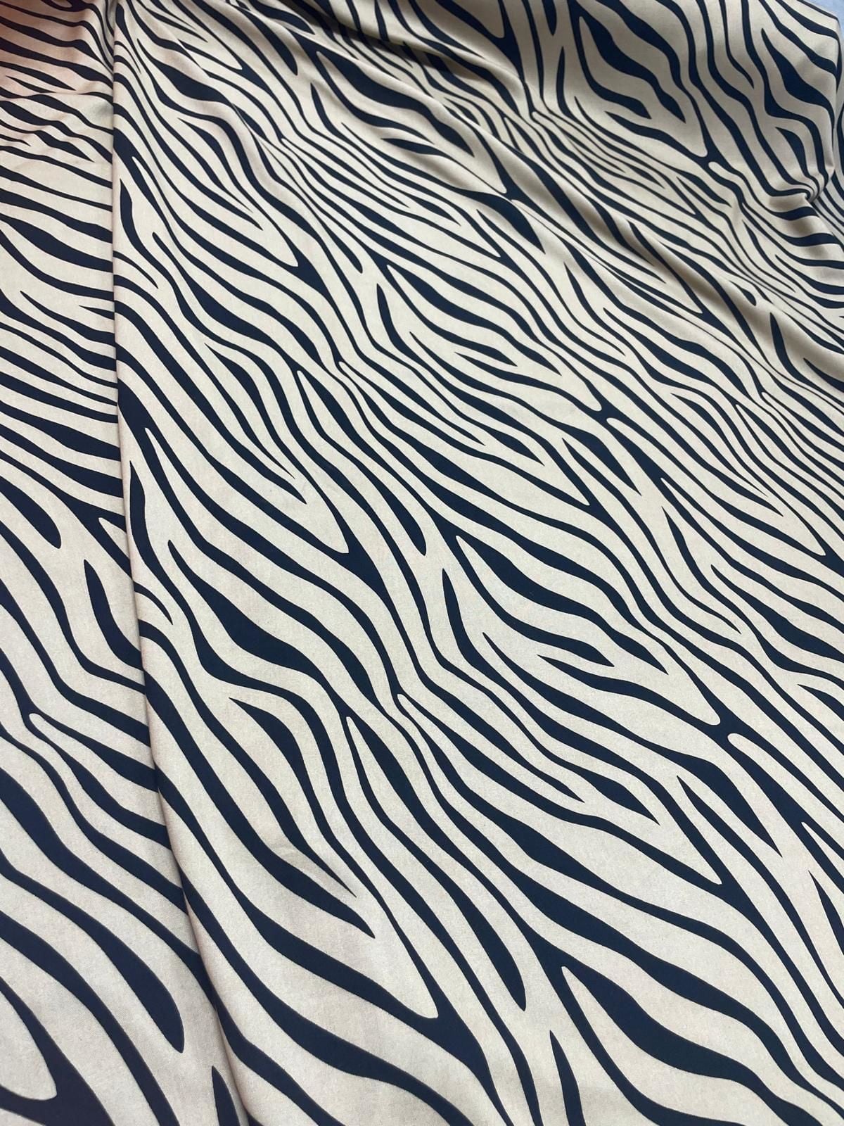 ZEBRA İTHAL VİSKON KUMAŞ Siyah