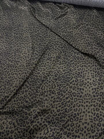 FLOŞ SATEN LEOPAR YEŞİL